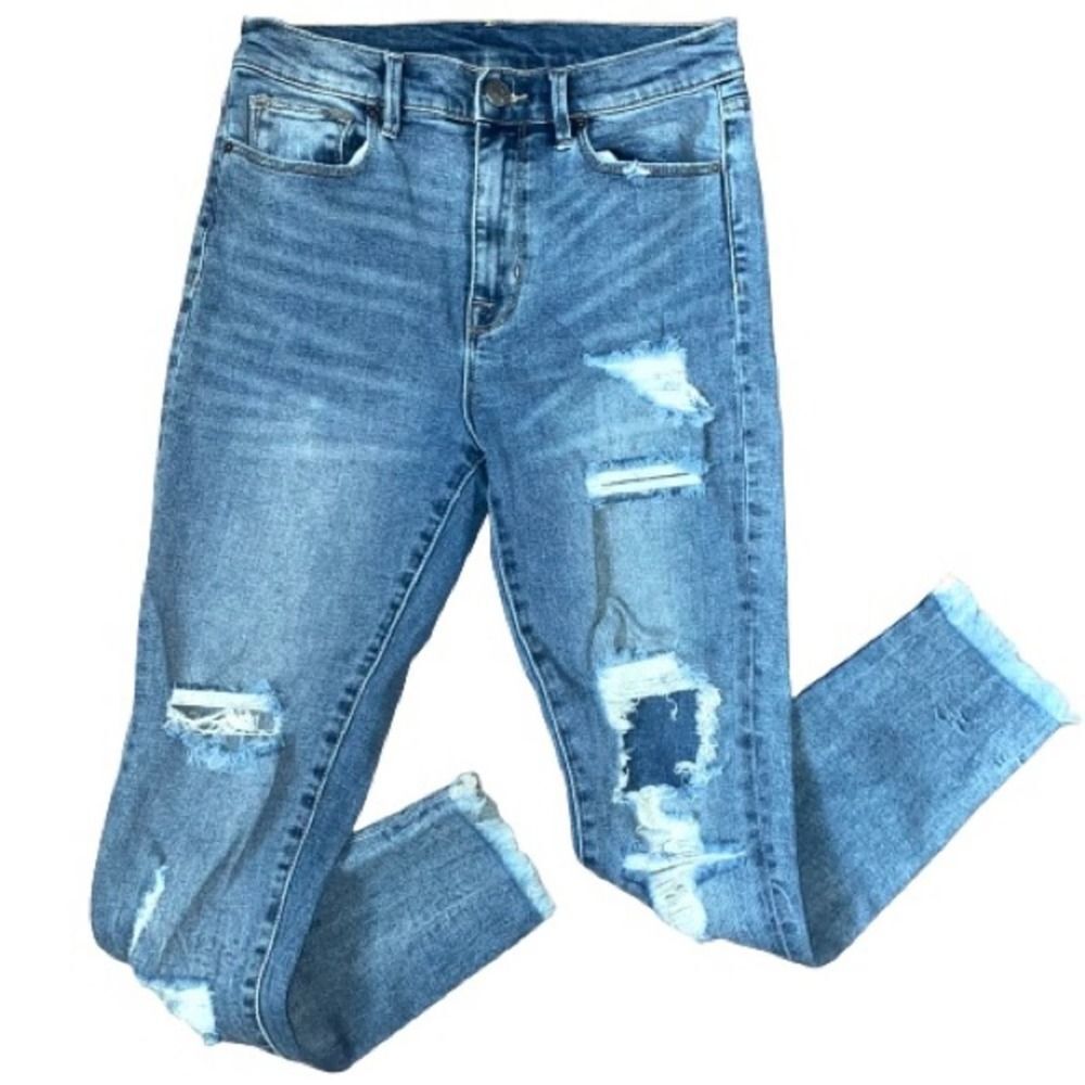 BDG Urban Outfitters Crop Twig High Rise Skinny Distressed Busted Jeans 27” !